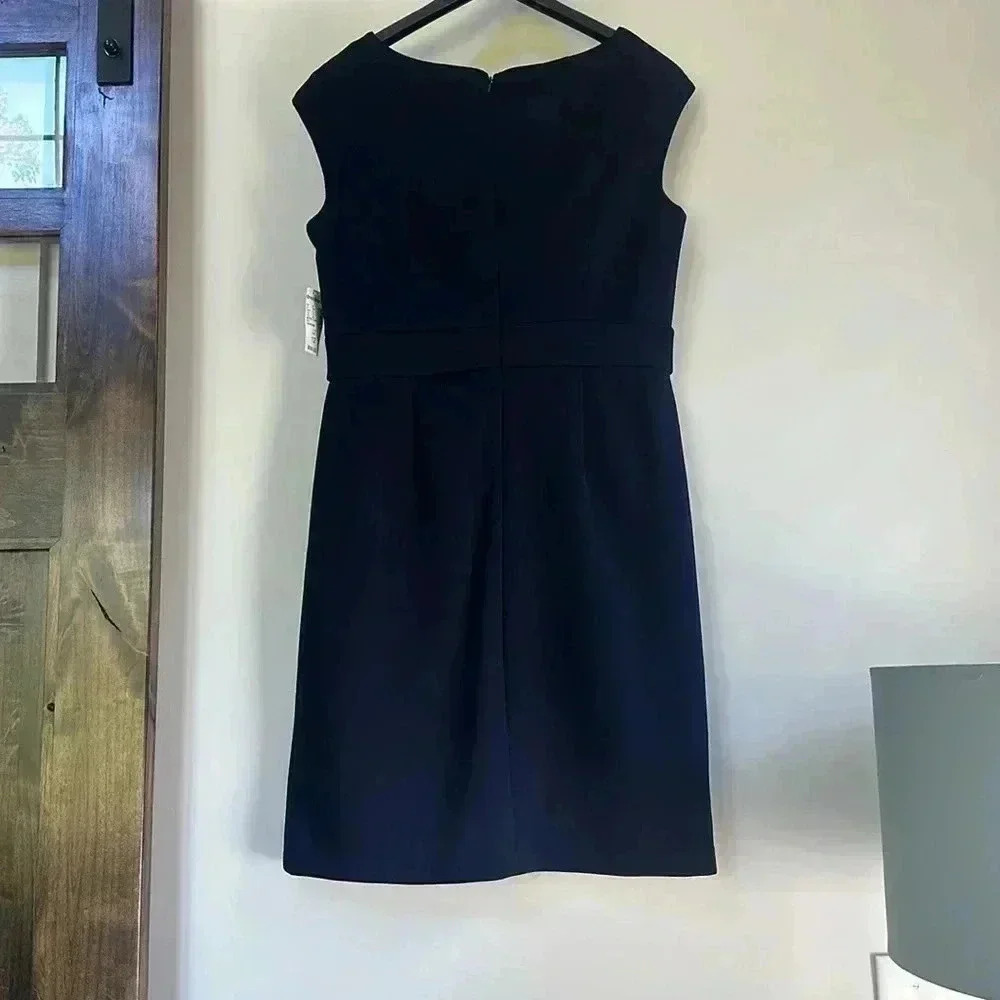 DRESS BARN Women's Navy Blue Sleeveless Lined Sheath Dress size 12 NWTs - Picture 10 of 11